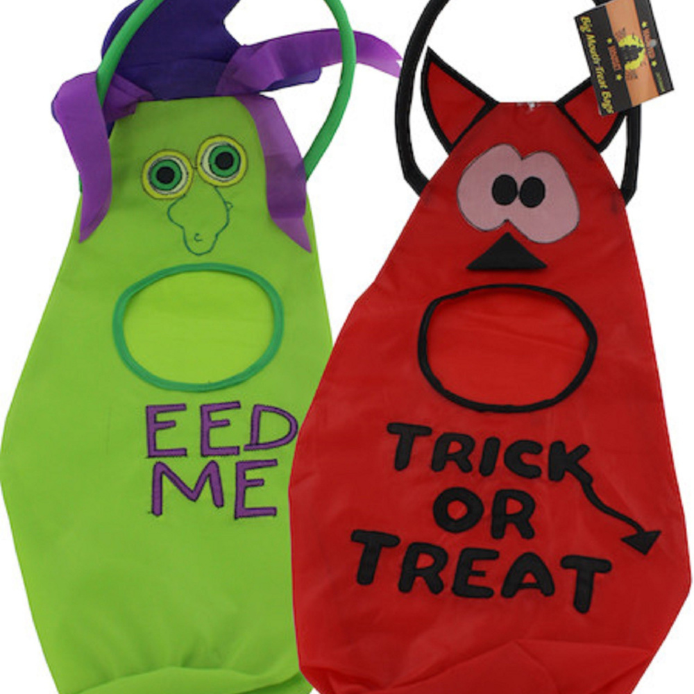 3 pack Halloween Big Mouth Trick or Treat Bags NEW
